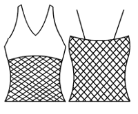 V Neck camisole with mesh tankini